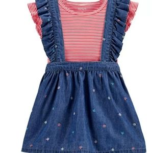 2-Piece Tee & Skirtall Set Size 5T 64% Cotton 36%